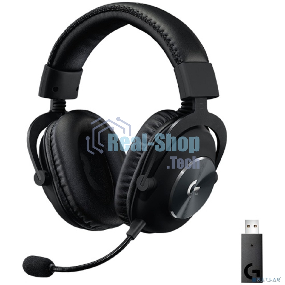 Гарнитура Logitech G PRO X чёрный, беспроводная, USB, подвижный микрофон, отсоединяемый кабель 2 м