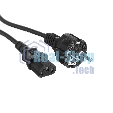 Кабель питания ExeGate Power PC-5P (Евровилка Schuko->С13) VDE-250V-3*1.0-CU, 10A, черный, 5м