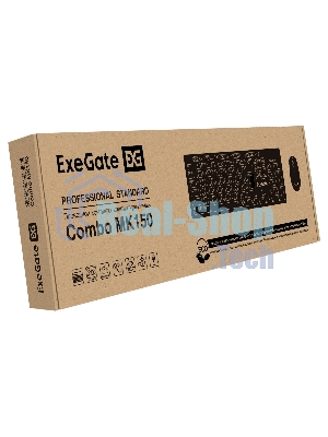 Комплект клавиатура+мышь ExeGate MK150 проводной, USB, 1200 DPI, чёрный