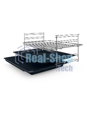 Духовой шкаф электрический Bosch HBF512BB1T Serie 2, духовой шкаф, черный, класс энергоэффективности А, 7 режимов, 3-х слойное остекление, LED-дисплей, утапливаемые переключатели, галогенное освещение, проволочные направляющие, сделано в Турции,