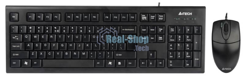 Комплект клавиатура+мышь A4Tech KR-8520D проводной, USB, 1200 DPI, чёрный