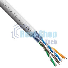 Кабель ExeGate FUTP4-C5e-CCA-S24-IN-PVC-GY-305 FTP 4 пары кат.5e CCA, 0.52мм (24AWG), экран, 305м, серый, PVC