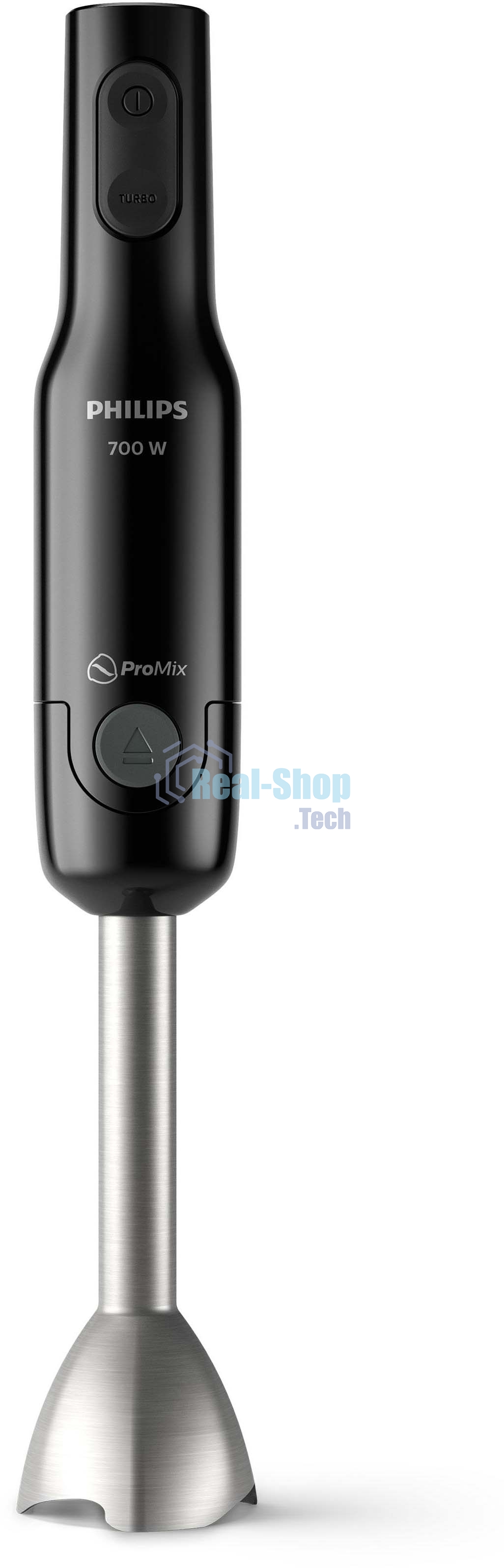Блендер погружной Philips HR2543/90, 700 Вт, 1 скорость, турбо режим, стакан для взбивания, венчик, измельчитель, черный