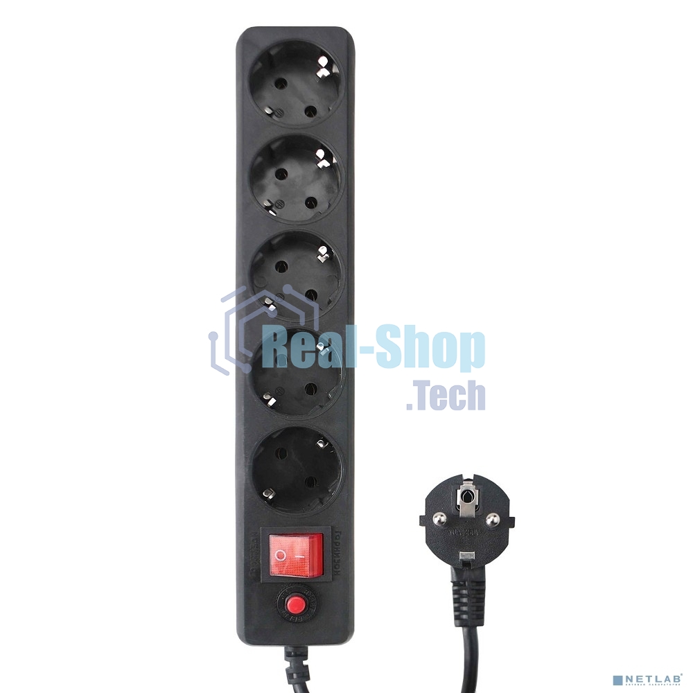 Сетевой фильтр Гарнизон EHLB-3 5р10А 5м черный