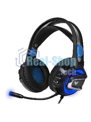 Гарнитура Crown CMGH-3001 чёрный/синий, проводная, подсветка