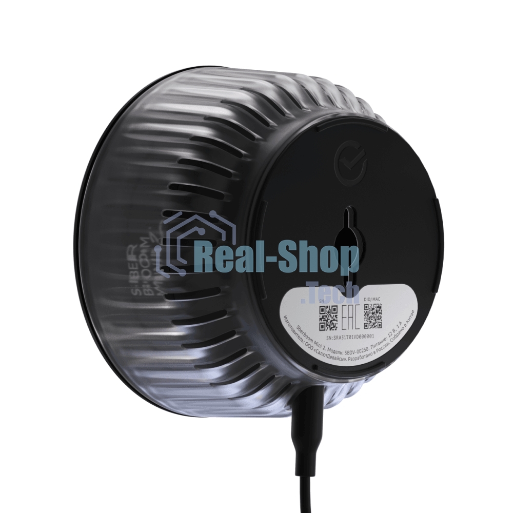Умная колонка SBER Boom Mini 2, 5Вт, компактная, 1 динамик, GigaChat, Magnetic Sound, Мультирум, Детектор шума, Wi-Fi, Bluetooth 5.0, Салют, квантовый черный