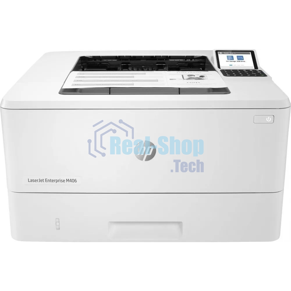 Принтер лазерный HP LaserJet Enterprise M406dn (3PZ15A), A4, ч/б, печ. до 40 стр/мин., 1200 x 1200 dpi, USB, RJ-45, Air Print, Mopria