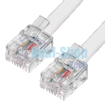 Телефонный шнур Greenconnect удлинитель для аппарата 5.0m GCR-TP6P4C-5.0m, 6P4C (джек 6p4c - jack 6p4c) белый Greenconnect Телефонный шнур удлинитель для аппарата 5.0m GCR-TP6P4C-5.0m, 6P4C (джек 6p4c - jack 6p4c) белый