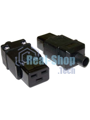 Вилка Lanmaster IEC 60320 C19 16A 250V разборная черная