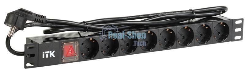 Блок распределения питания ITK PH12-8D1-P гор.размещ. 8xSchuko базовые 16A Schuko 2м