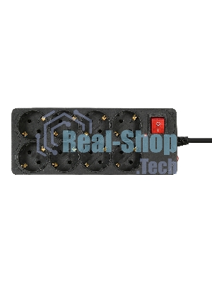 Сетевой фильтр Buro 800SH-3-B 3 м, 8 розеток, черный, коробка