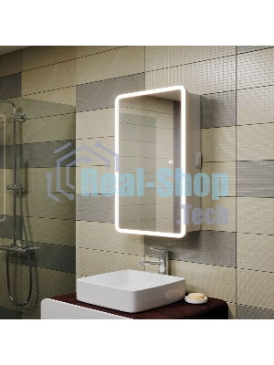 Зеркальный шкаф Bau Stil 50х80, LED подсветка, сенсор, плавное закрывание, оборачиваемый