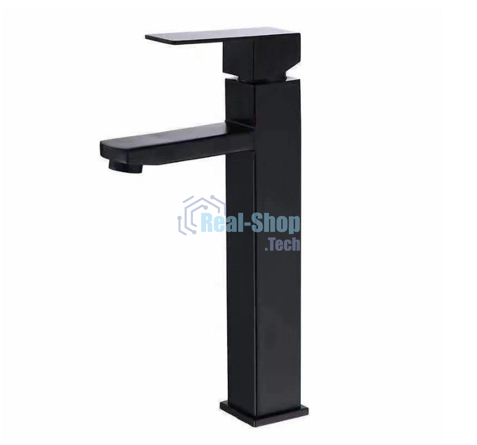 Тумба Bau Dream Blackwood 60 правая, графит, раковина BAU Crystal 40х40, смеситель для раковины высокий Hotel Black, черный