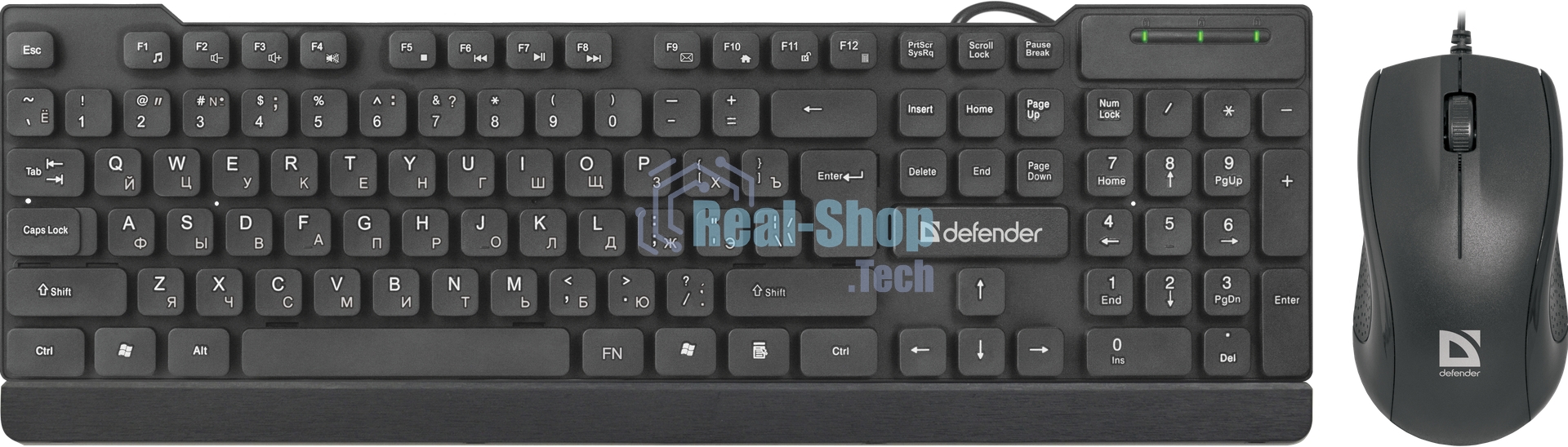 Комплект клавиатура+мышь Defender York C-777 проводной, USB, 1000 DPI, чёрный
