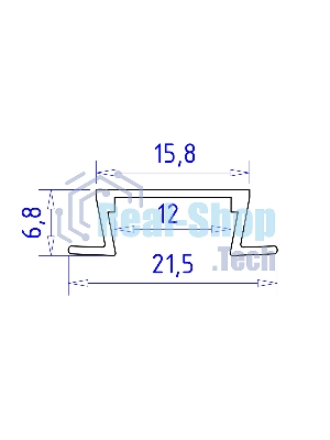 Алюминиевый профиль Ambrella light GP1001BK черный 2000*21.5*6.8