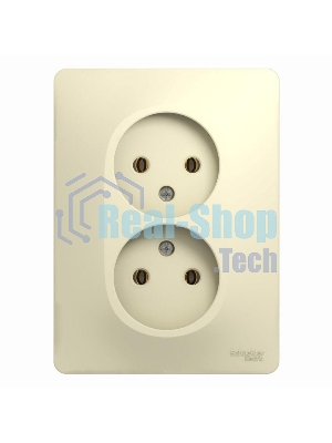Розетка 2-м СП Glossa 16А IP20 без заземл. беж. SchE GSL000220