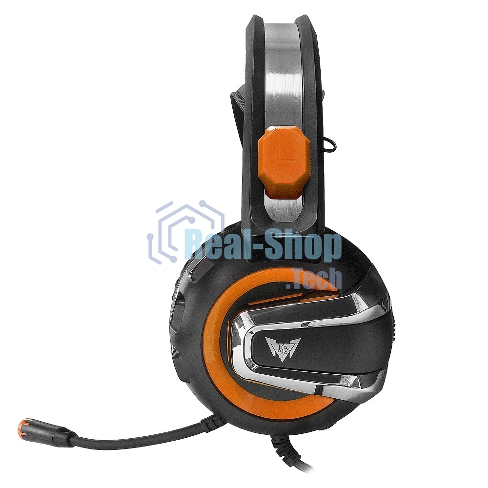 Гарнитура Crown CMGH-3003 чёрный/оранжевый, проводная, подсветка