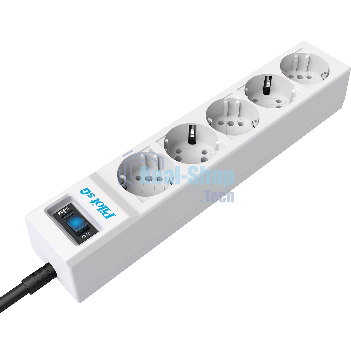 Сетевой фильтр ZIS PILOT Surge protector Pilot SG5 5 outlets (GP), 10A/2.2kVt, automatic circuit-breaker, 10 m