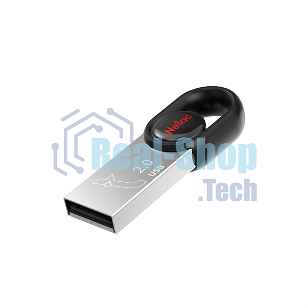 Флешка USB Netac UM2 (NT03UM2N-064G-20BK), 64Gb, USB 2.0, R/W 100/40, серебристый/черный