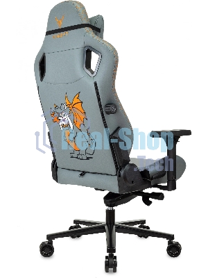 Кресло игровое Knight Craft Dragon серый эко.кожа крестов. металл