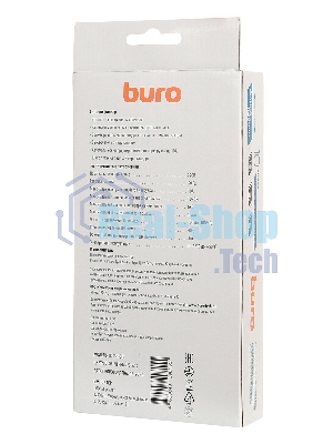 Сетевой фильтр Buro 800SH-5-B 5 м, 8 розеток, черный, коробка