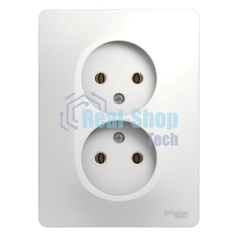 Розетка 2-м СП Glossa 16А IP20 без заземл. бел. SchE GSL000120