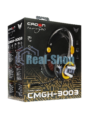 Гарнитура Crown CMGH-3003 чёрный/оранжевый, проводная, подсветка