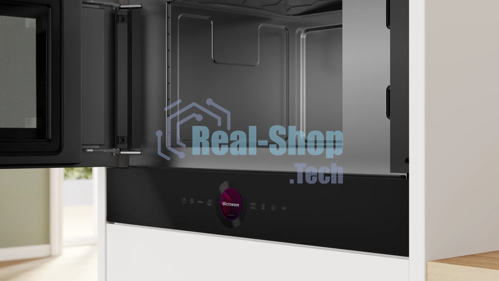 Встраиваемая микроволновая печь Bosch BFL9221B1 черный, 21 л, 900 Вт, переключатели - сенсор, поворотный механизм