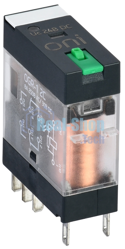Реле общего назначения OGR-1 2C 24В DC с LED и тест. кнопкой ONI OGR-1-2C-DC24V-L-B