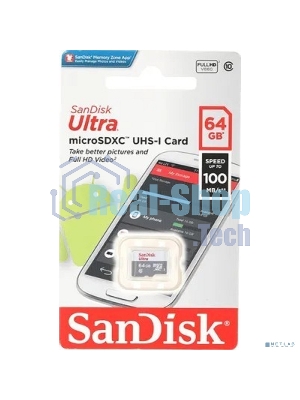 Флеш карта microSD 64Gb SanDisk microSDXC Class 10 Ultra UHS-I 100Mb/s
