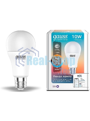 Лампа Светодиодная Gauss Smart Home DIM+CCT E27 A60 10 Вт 1/10/100