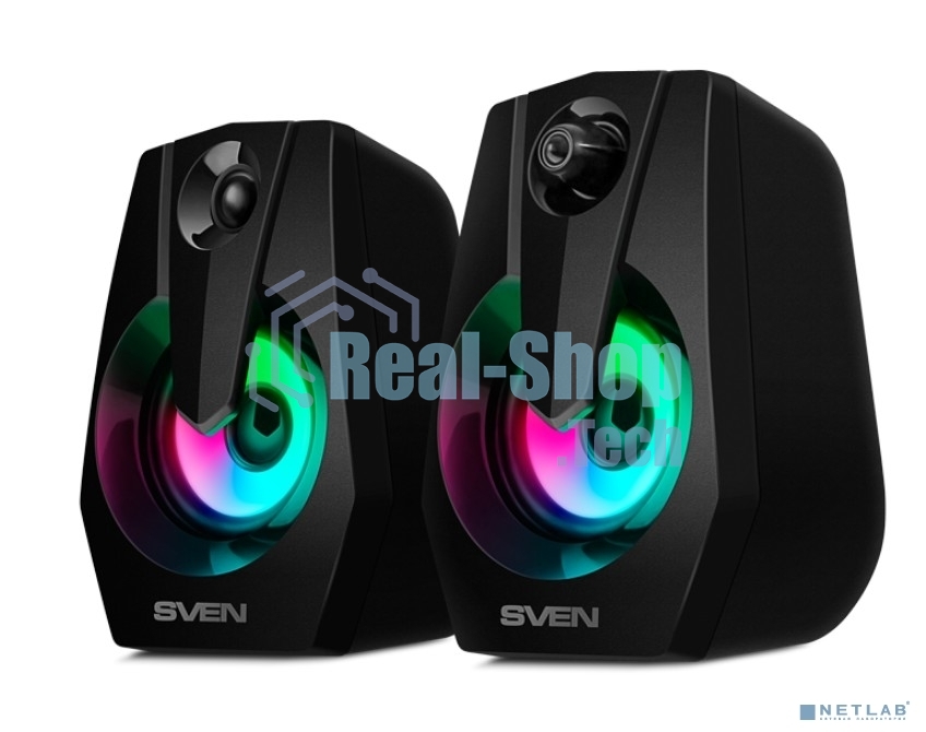 Акустическая система SVEN 370 2.0 черные (2x2W, USB, RGb подсветка)