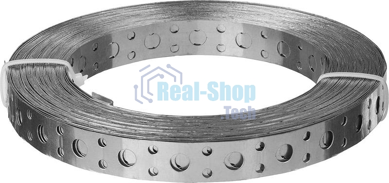 Лента перфорированная 12х0,55, оцинкованная прямая (25 м) - накл. 123882 Tech-KREP