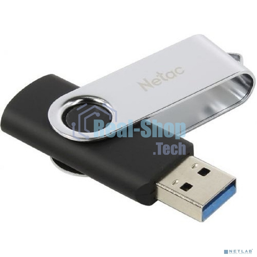 Флешка USB Netac U505 (NT03U505N-128G-30BK), 128Gb, USB 3.0, R/W 110/45, черный/серебристый