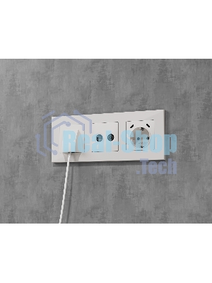 Комплект механизма электрической розетки 2USB С+C 20W с/з на винтовых зажимах 16A-250V ALFA Белый матовый QUANT (AP1305, VM165) MA130510