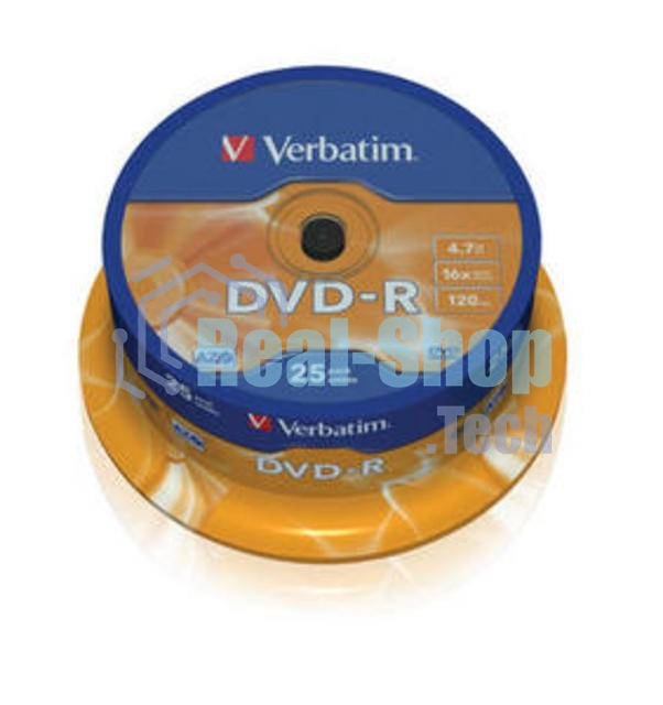 Диск DVD-R Verbatim 4.7Gb 16x Cake Box (25шт) (43522)