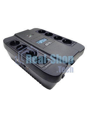 Источник бесперебойного питания Powercom Back-UPS SPIDER, Line-Interactive, LCD, AVR, 550VA/330W, Schuko, USB, черный (1456259)