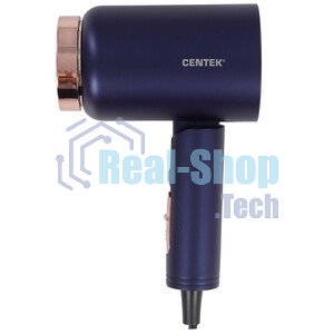 Фен Centek CT-2202 синий, 1600 Вт, компактный, ионизация