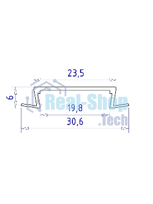 Алюминиевый профиль Ambrella light GP1100AL серебро 2000*30.6*6