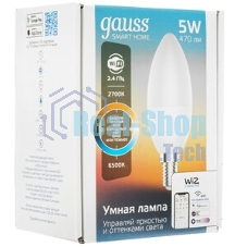 Лампа Светодиодная Gauss Smart Home DIM CCT E14 C37 5 Вт