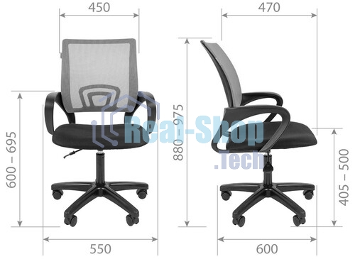 Кресло Chairman 696 TW-01 черный, ткань, 120 кг, механизм качания