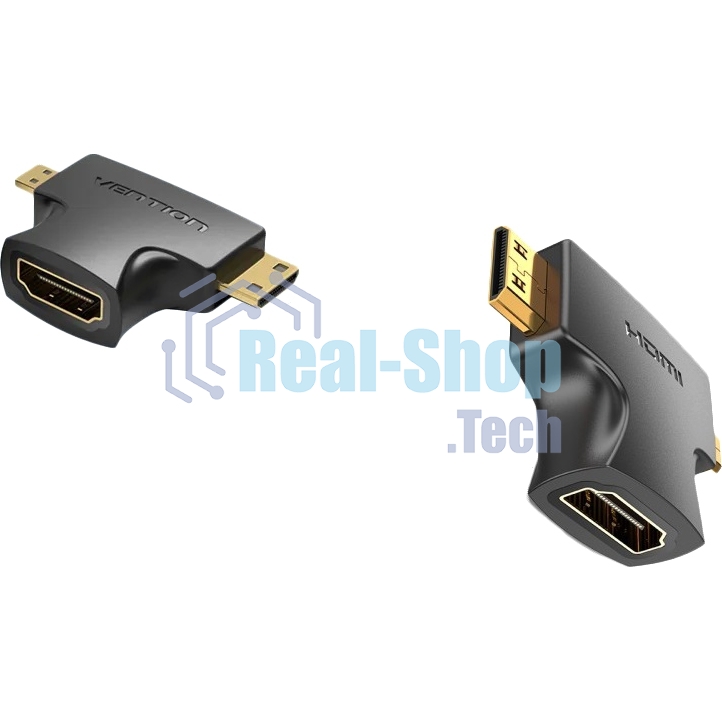 Адаптер-переходник Vention HDMI 19F/Mini HDMI+Micro HDMI