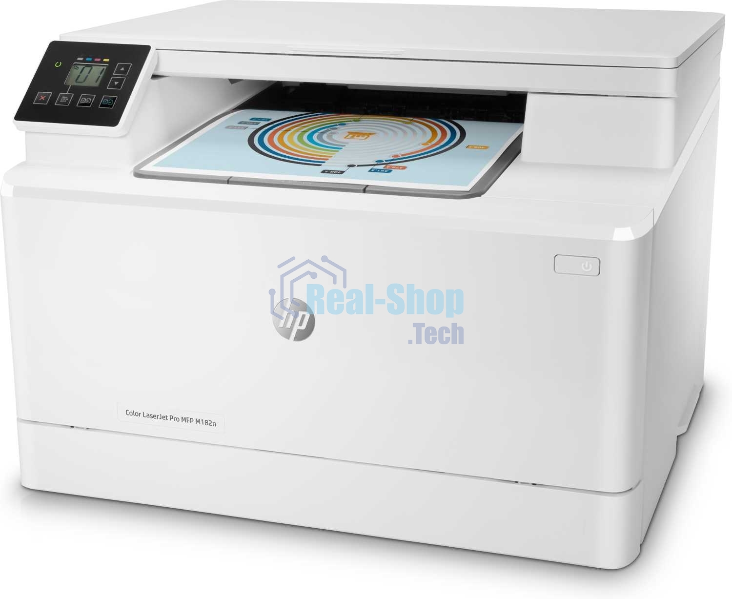 МФУ лазерное HP Color LaserJet Pro MFP M182n (7KW54A), A4, цветной, печ. до 16 стр/мин., 600 x 600 dpi (печать) 1200x1200dpi (скан.), USB, RJ-45, Air Print, Mopria