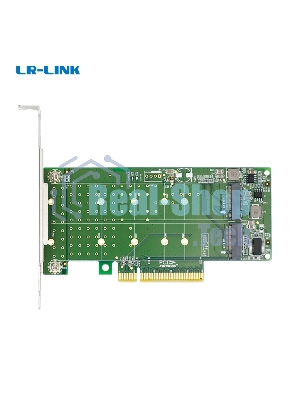Переходник Lr-Link LRNV95N8 PCIe x8 to 2-Port M.2 NVMe Adapter, Supports 2*M.2 NVMe SSD for 2230, 2242, 2260,2280 and 22110 мм