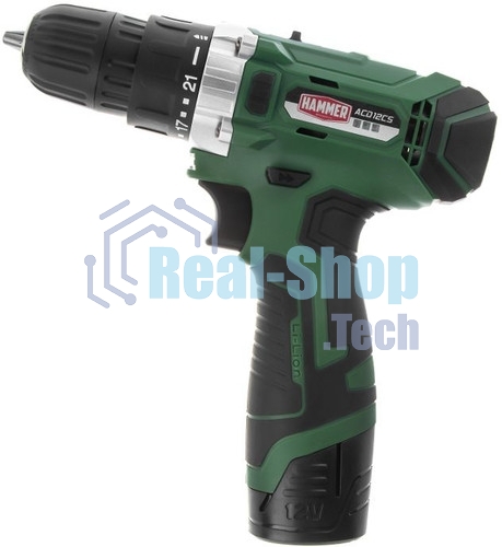 Дрель-шуруповерт Haммer ACD12CS, 12 В, 1,5 Ач, 26 Нм, щеточный