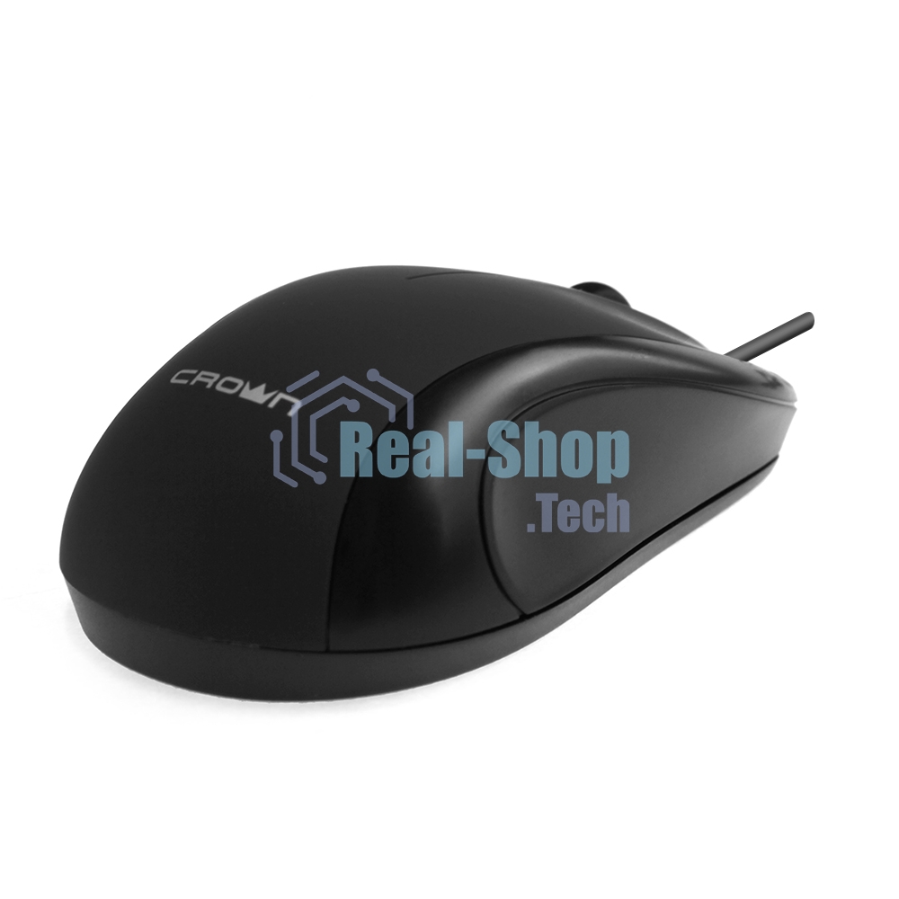 Мышь проводная Crown CMM-31 черный, 1000 dpi, USB, кнопки - 3