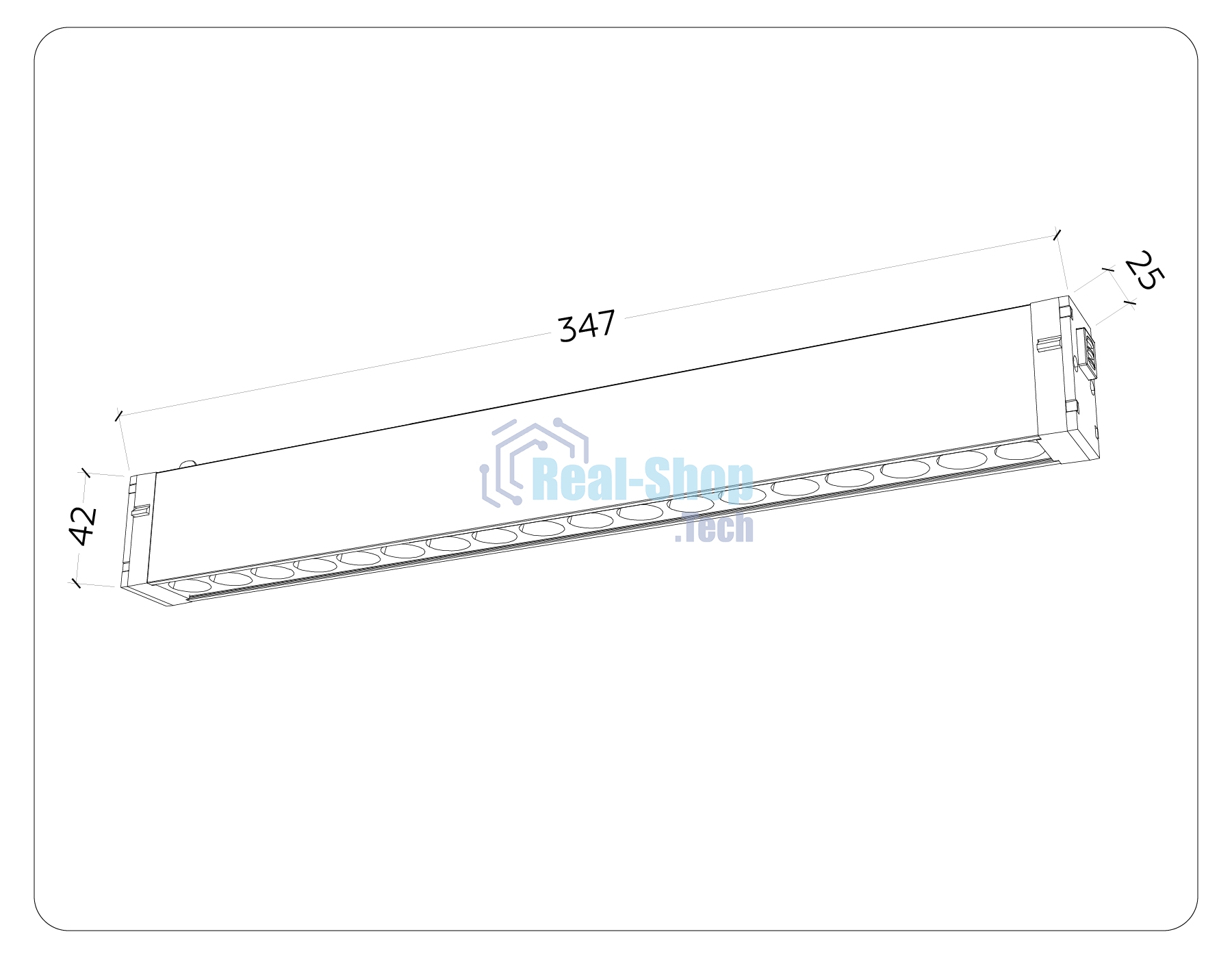 Управляемый светодиодный светильник для шинопровода Magnetic Ambrella light GL1312 BK черный IP20 15W 3000K-6400K 220V 24° 342*25*42 (Без ПДУ)