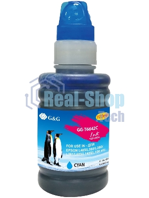 Чернила G&G GG-T6642C голубой100мл для Epson L100, L110, L120, L130, L132, L210, L222