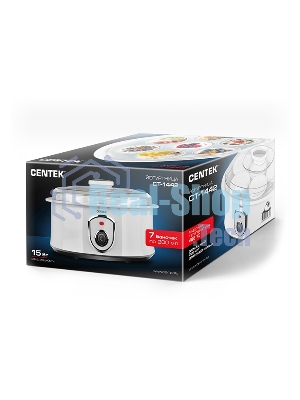 Йогуртница Centek CT-1442 15 Вт, 200 мл, емкостей - 7 шт, материал баночек - стекло, белый