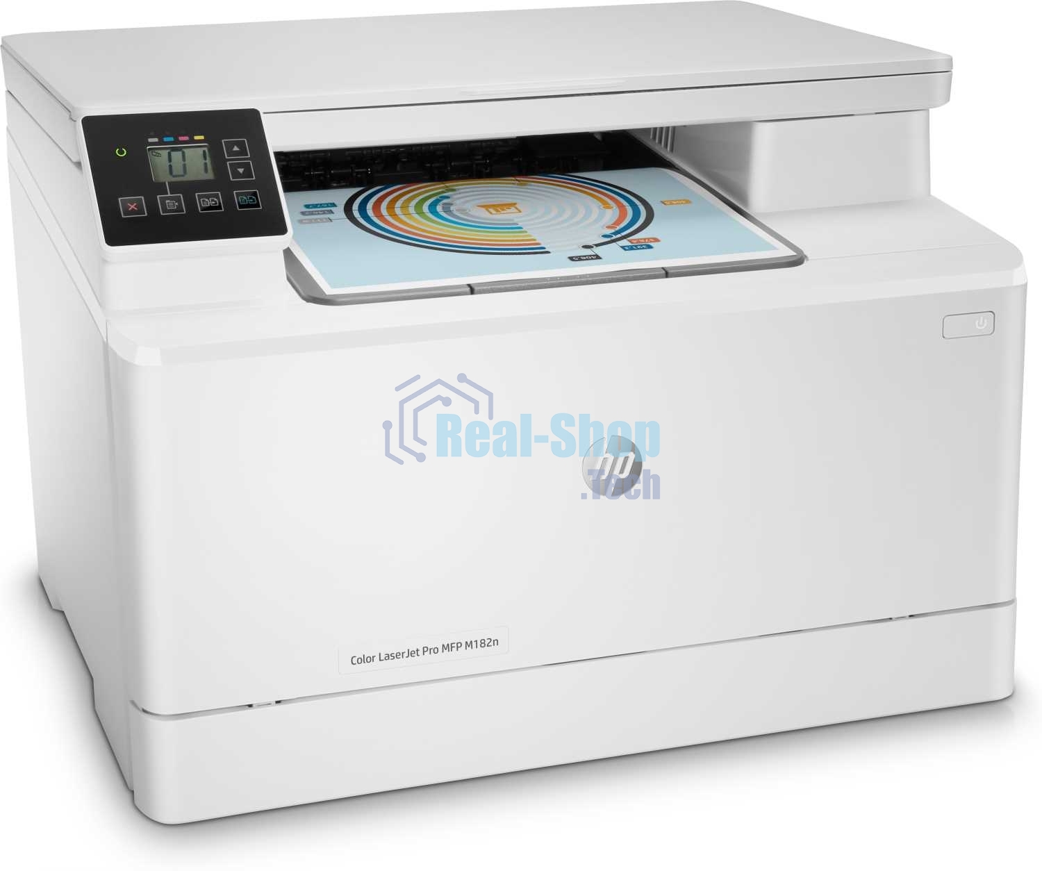 МФУ лазерное HP Color LaserJet Pro MFP M182n (7KW54A), A4, цветной, печ. до 16 стр/мин., 600 x 600 dpi (печать) 1200x1200dpi (скан.), USB, RJ-45, Air Print, Mopria